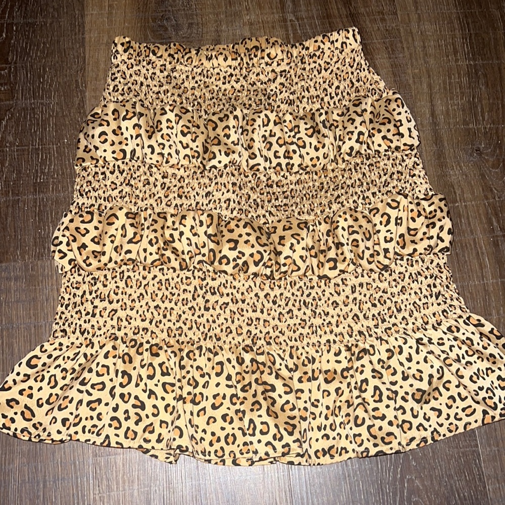 PLT Cheetah Mini Ruffle Skirt